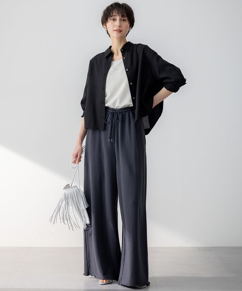 【今期・美品】23区☆ 接触冷感・速乾性 シアータンブラー シャツ ブラウス/黒 接触冷感/速乾】シアータンブラー シャツ / 23区 | ファッション