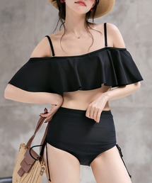 パンダ　フリル付きオフショルダー水着 ブラック　ボーダーズアットバルコニー ビキニ オフショル 水着」に該当するファッション通販 - ZOZOTOWN