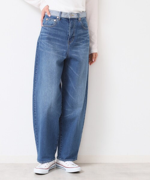 Dessin（デッサン）の「【洗える】デニムカーブパンツ（デニムパンツ・レディース・ネイビー/ライトブルー/ブルー・01/02/03）」の3枚目の写真
