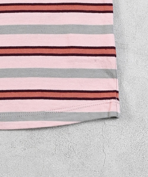 Disney（ディズニー）の「【Disney】ミッキーマウス/マルチボーダーTシャツ（Tシャツ/カットソー・キッズ・ピンク/グリーン・80/90/95/100/110/120/130/140/150）」の5枚目の写真