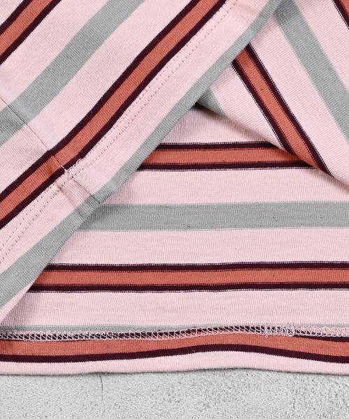 Disney（ディズニー）の「【Disney】ミッキーマウス/マルチボーダーTシャツ（Tシャツ/カットソー・キッズ・ピンク/グリーン・80/90/95/100/110/120/130/140/150）」の6枚目の写真