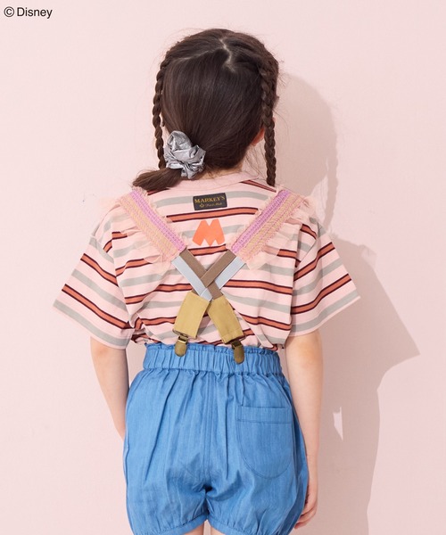 Disney（ディズニー）の「【Disney】ミッキーマウス/マルチボーダーTシャツ（Tシャツ/カットソー・キッズ・ピンク/グリーン・80/90/95/100/110/120/130/140/150）」の14枚目の写真