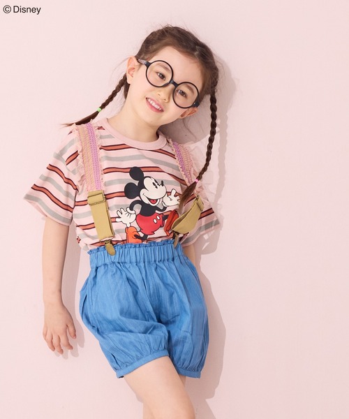 Disney（ディズニー）の「【Disney】ミッキーマウス/マルチボーダーTシャツ（Tシャツ/カットソー・キッズ・ピンク/グリーン・80/90/95/100/110/120/130/140/150）」の13枚目の写真