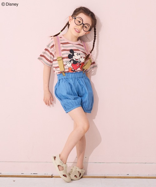 Disney（ディズニー）の「【Disney】ミッキーマウス/マルチボーダーTシャツ（Tシャツ/カットソー・キッズ・ピンク/グリーン・80/90/95/100/110/120/130/140/150）」の20枚目の写真