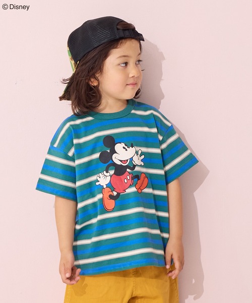 Disney（ディズニー）の「【Disney】ミッキーマウス/マルチボーダーTシャツ（Tシャツ/カットソー・キッズ・ピンク/グリーン・80/90/95/100/110/120/130/140/150）」の22枚目の写真