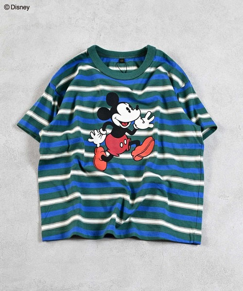Disney（ディズニー）の「【Disney】ミッキーマウス/マルチボーダーTシャツ（Tシャツ/カットソー・キッズ・ピンク/グリーン・80/90/95/100/110/120/130/140/150）」の21枚目の写真
