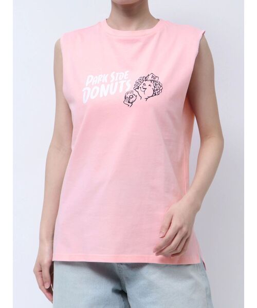 Ungrid（アングリッド）の「PARK SIDE DONUTS別注ロゴタンクトップ（タンクトップ・レディース・ピンク/オフホワイト/チャコールグレー・FREE）」の4枚目の写真