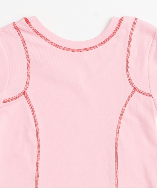 MAISON SPECIAL(メゾンスペシャル)の「Bicolor Stitch Compact T-shirt/バイカラーステッチコンパクトTシャツ(Tシャツ/カットソー・レディース・チャコールグレー/ホワイト/ライム/ピンク・FREE)」の21枚目の写真