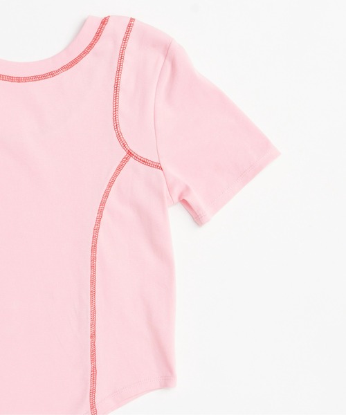 MAISON SPECIAL(メゾンスペシャル)の「Bicolor Stitch Compact T-shirt/バイカラーステッチコンパクトTシャツ(Tシャツ/カットソー・レディース・チャコールグレー/ホワイト/ライム/ピンク・FREE)」の22枚目の写真