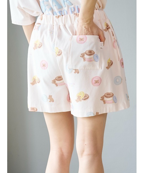 セール】ドーナツベア柄ショートパンツ（ルームウェア/パジャマ