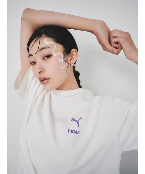 PUMA(プーマ)の「PUMA MURUA CAT MESSAGE TEE(Tシャツ/カットソー・レディース・ブラック/ホワイト・FREE)」の5枚目の写真