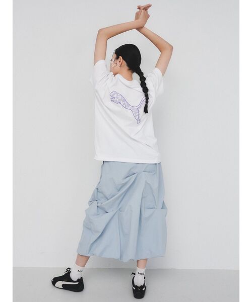PUMA(プーマ)の「PUMA MURUA CAT MESSAGE TEE(Tシャツ/カットソー・レディース・ブラック/ホワイト・FREE)」の8枚目の写真