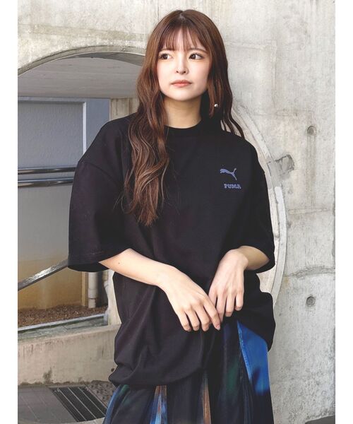 PUMA(プーマ)の「PUMA MURUA CAT MESSAGE TEE(Tシャツ/カットソー・レディース・ブラック/ホワイト・FREE)」の9枚目の写真