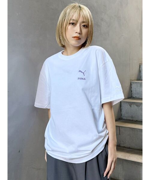 PUMA(プーマ)の「PUMA MURUA CAT MESSAGE TEE(Tシャツ/カットソー・レディース・ブラック/ホワイト・FREE)」の15枚目の写真