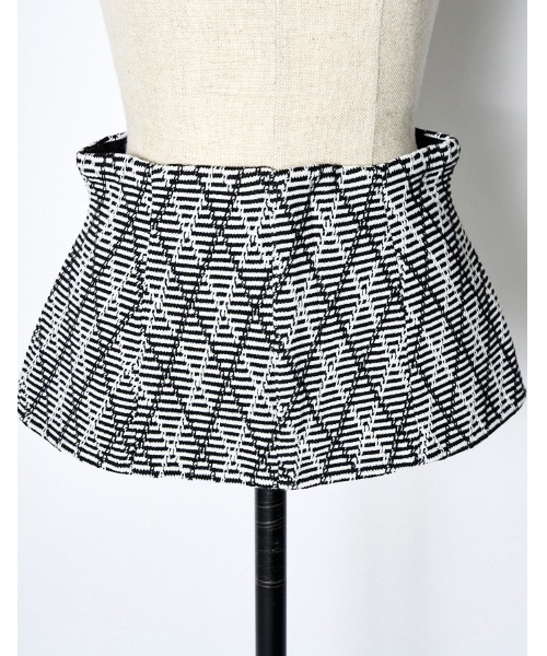 RUMCHE（ラムシェ）の「Knit Bonding Belt / ニットボンディングベルト（ベルト・レディース・ブラック×グレー・FREE）」の9枚目の写真