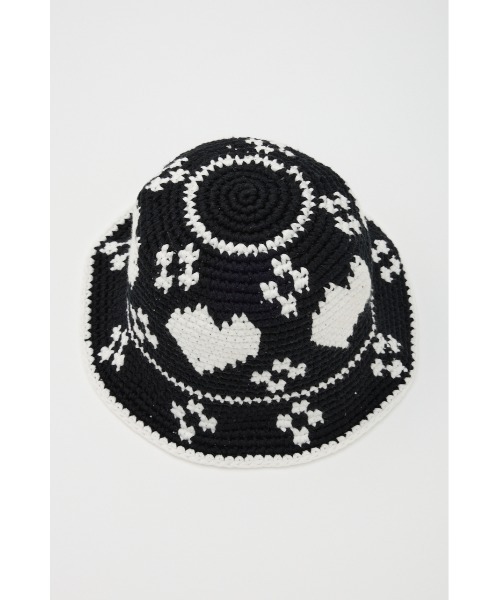 SLY（スライ）の「HEART KNIT BUCKET HAT ハート ニット バケット ハット（ハット・レディース・ブラック/ブルー・FREE）」の5枚目の写真