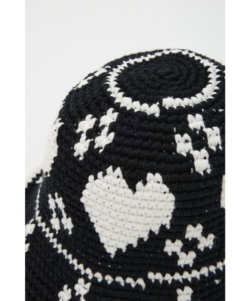 SLY（スライ）の「HEART KNIT BUCKET HAT ハート ニット バケット ハット（ハット・レディース・ブラック/ブルー・FREE）」の7枚目の写真