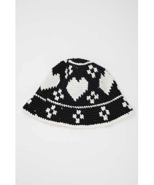 SLY（スライ）の「HEART KNIT BUCKET HAT ハート ニット バケット ハット（ハット・レディース・ブラック/ブルー・FREE）」の9枚目の写真