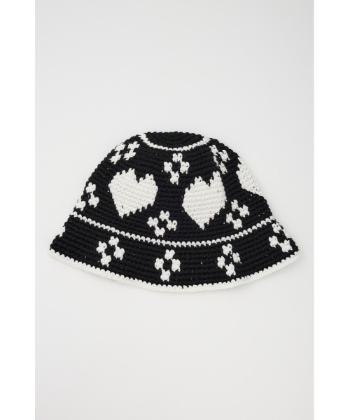 SLY（スライ）の「HEART KNIT BUCKET HAT ハート ニット バケット ハット（ハット・レディース・ブラック/ブルー・FREE）」の10枚目の写真