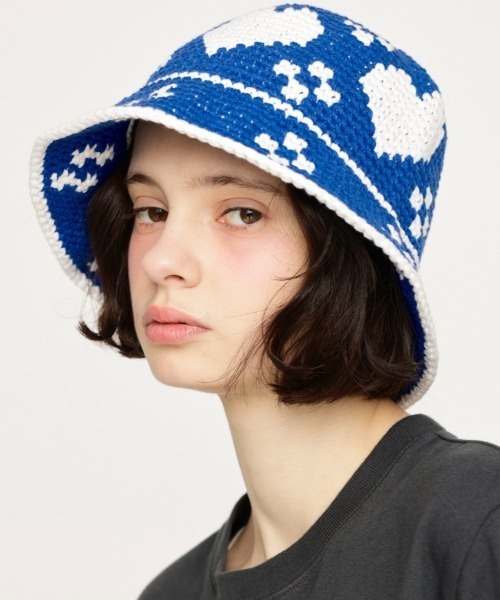SLY（スライ）の「HEART KNIT BUCKET HAT ハート ニット バケット ハット（ハット・レディース・ブラック/ブルー・FREE）」の21枚目の写真