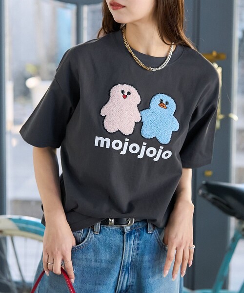 PUBLUX（パブリュクス）の「PUBLUX/パブリュクス mojojojo 相良刺繍 アートTシャツ　限定展開（Tシャツ/カットソー・レディース・グレー/オフホワイト・ﾌﾘ-）」の3枚目の写真