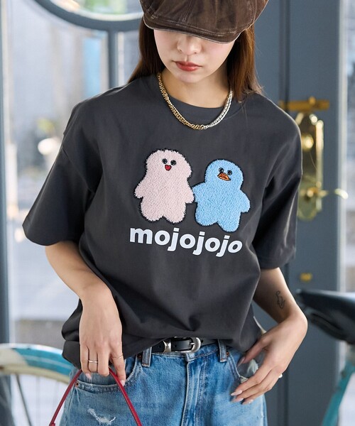 PUBLUX（パブリュクス）の「PUBLUX/パブリュクス mojojojo 相良刺繍 アートTシャツ　限定展開（Tシャツ/カットソー・レディース・グレー/オフホワイト・ﾌﾘ-）」の4枚目の写真
