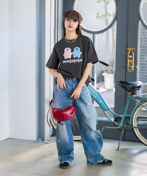 PUBLUX（パブリュクス）の「PUBLUX/パブリュクス mojojojo 相良刺繍 アートTシャツ　限定展開（Tシャツ/カットソー・レディース・グレー/オフホワイト・ﾌﾘ-）」の9枚目の写真