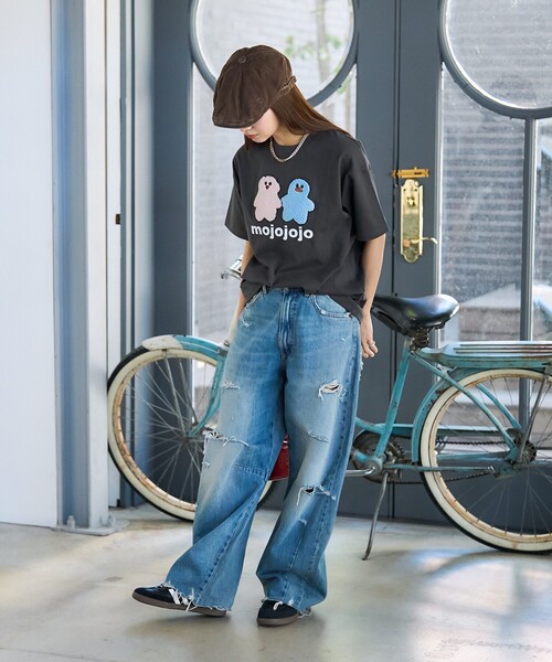 PUBLUX（パブリュクス）の「PUBLUX/パブリュクス mojojojo 相良刺繍 アートTシャツ　限定展開（Tシャツ/カットソー・レディース・グレー/オフホワイト・ﾌﾘ-）」の10枚目の写真