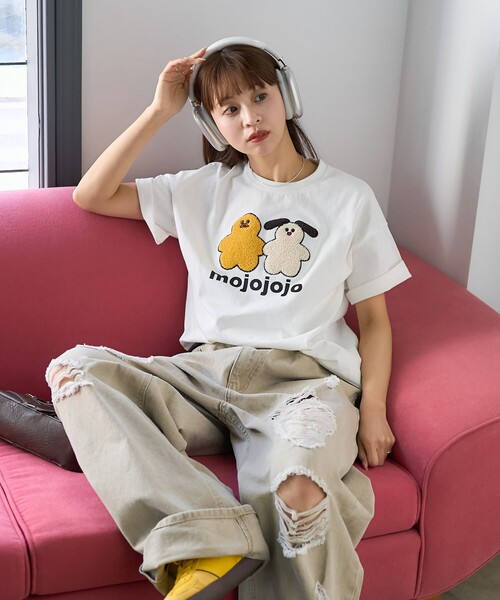 PUBLUX（パブリュクス）の「PUBLUX/パブリュクス mojojojo 相良刺繍 アートTシャツ　限定展開（Tシャツ/カットソー・レディース・グレー/オフホワイト・ﾌﾘ-）」の14枚目の写真