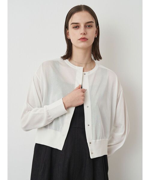 ELENDEEK（エレンディーク）の「ハイツイストシアーカーディガン（カーディガン/ボレロ・レディース・グリーン/ブラウン/オフホワイト/ダークオレンジ・FREE）」の11枚目の写真