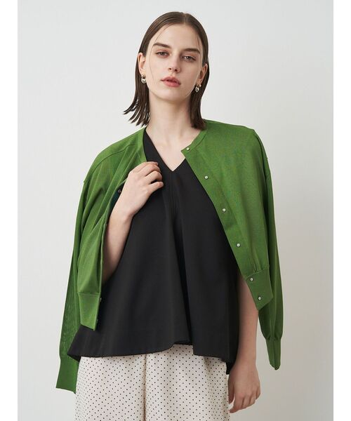 ELENDEEK（エレンディーク）の「ハイツイストシアーカーディガン（カーディガン/ボレロ・レディース・グリーン/ブラウン/オフホワイト/ダークオレンジ・FREE）」の22枚目の写真