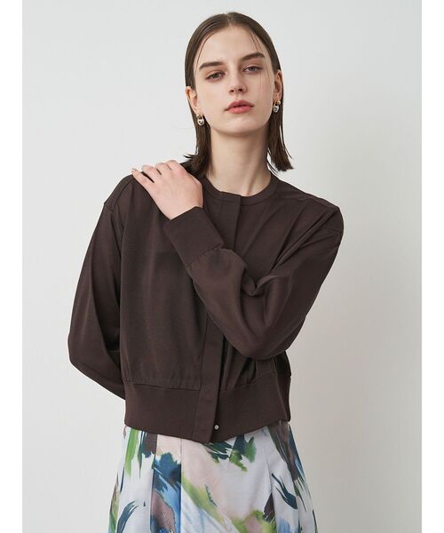 ELENDEEK（エレンディーク）の「ハイツイストシアーカーディガン（カーディガン/ボレロ・レディース・グリーン/ブラウン/オフホワイト/ダークオレンジ・FREE）」の20枚目の写真