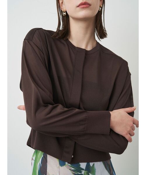 ELENDEEK（エレンディーク）の「ハイツイストシアーカーディガン（カーディガン/ボレロ・レディース・グリーン/ブラウン/オフホワイト/ダークオレンジ・FREE）」の16枚目の写真