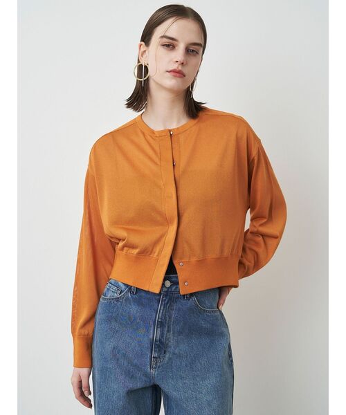 ELENDEEK（エレンディーク）の「ハイツイストシアーカーディガン（カーディガン/ボレロ・レディース・グリーン/ブラウン/オフホワイト/ダークオレンジ・FREE）」の15枚目の写真