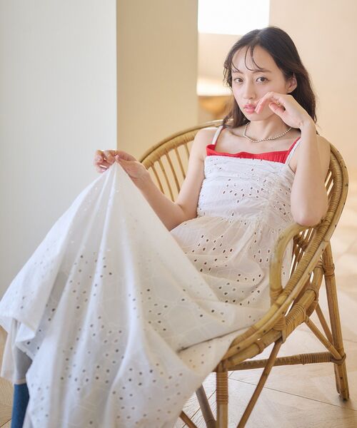 セール】シフリー刺繍キャミワンピース（ワンピース）｜earth