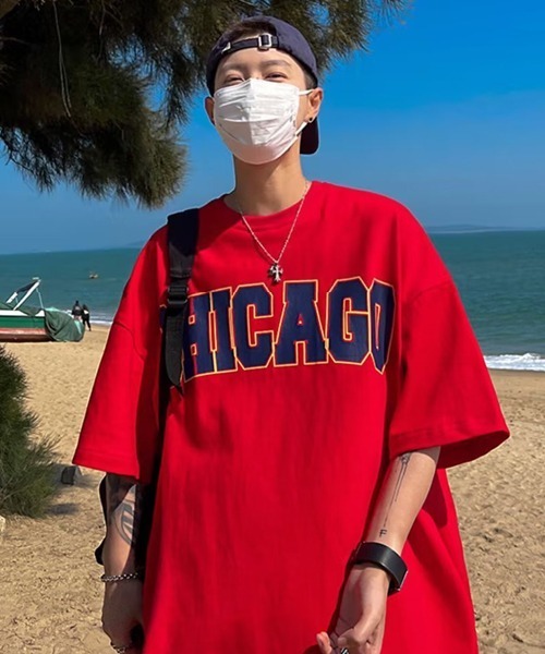B.I.D.(ビーアイディー)の「《CHICAGOシカゴプリントオーバーサイズTシャツ(Tシャツ/カットソー・メンズ・ホワイト/レッド/ブラック・FREE)」の7枚目の写真