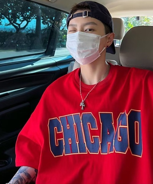 B.I.D.(ビーアイディー)の「《CHICAGOシカゴプリントオーバーサイズTシャツ(Tシャツ/カットソー・メンズ・ホワイト/レッド/ブラック・FREE)」の8枚目の写真