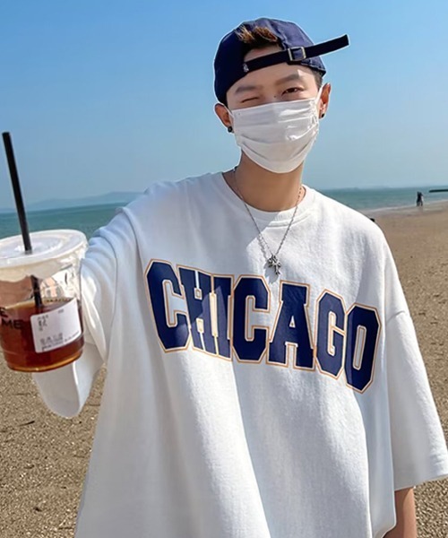 B.I.D.(ビーアイディー)の「《CHICAGOシカゴプリントオーバーサイズTシャツ(Tシャツ/カットソー・メンズ・ホワイト/レッド/ブラック・FREE)」の11枚目の写真