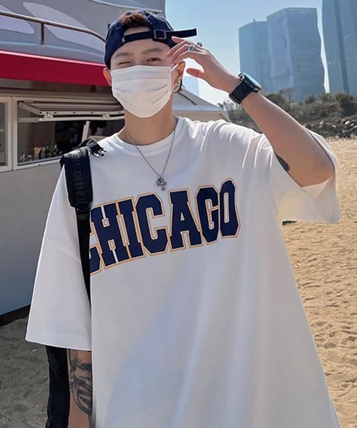 B.I.D.(ビーアイディー)の「《CHICAGOシカゴプリントオーバーサイズTシャツ(Tシャツ/カットソー・メンズ・ホワイト/レッド/ブラック・FREE)」の12枚目の写真