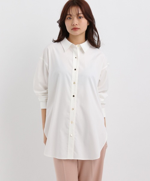 Andemiu（アンデミュウ）の「キンボタンシャツⅡ453144（シャツ/ブラウス・レディース・ライトピンク/ライトブルー/ホワイト・FREE）」の4枚目の写真