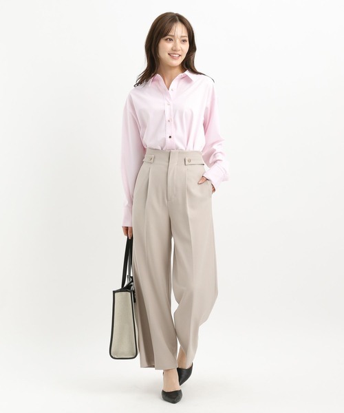 Andemiu（アンデミュウ）の「キンボタンシャツⅡ453144（シャツ/ブラウス・レディース・ライトピンク/ライトブルー/ホワイト・FREE）」の5枚目の写真