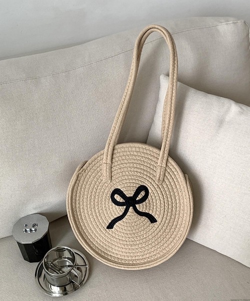 TONE SELECT GOODS（トーンセレクトグッズ）の「Liaa/リボン刺繍 編みバッグ かごバッグ A18606（かごバッグ・レディース・その他4/その他1/その他2/その他3・FREE）」の2枚目の写真