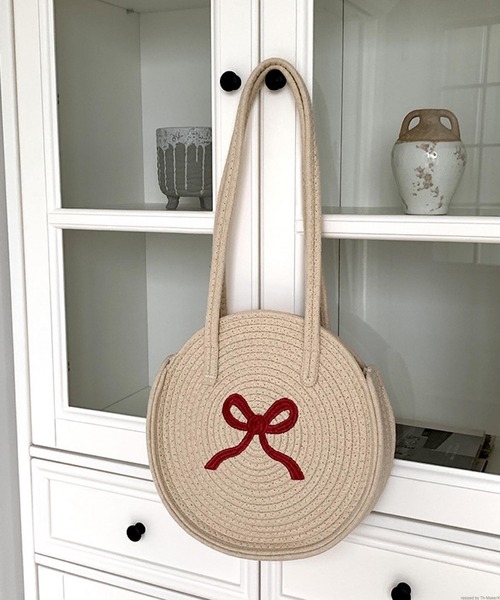 TONE SELECT GOODS（トーンセレクトグッズ）の「Liaa/リボン刺繍 編みバッグ かごバッグ A18606（かごバッグ・レディース・その他4/その他1/その他2/その他3・FREE）」の4枚目の写真