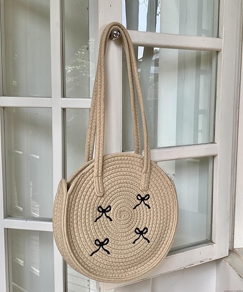 TONE SELECT GOODS（トーンセレクトグッズ）の「Liaa/リボン刺繍 編みバッグ かごバッグ A18606（かごバッグ・レディース・その他4/その他1/その他2/その他3・FREE）」の8枚目の写真