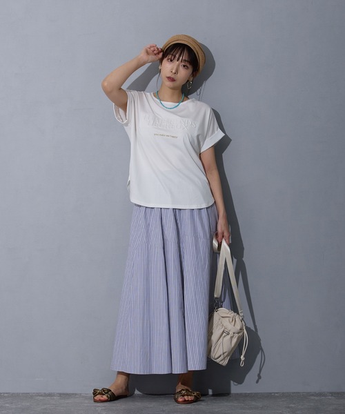 NICOLE white（ニコルホワイト）の「ストライプスカート（スカート・レディース・ブラック/オフホワイト/グレー・FREE）」の20枚目の写真