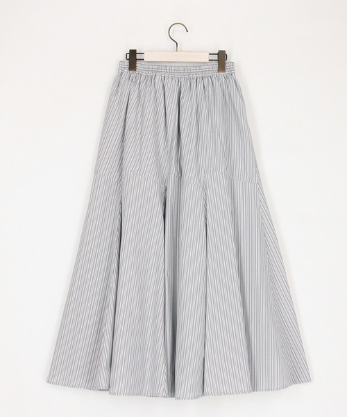 NICOLE white（ニコルホワイト）の「ストライプスカート（スカート・レディース・ブラック/オフホワイト/グレー・FREE）」の4枚目の写真