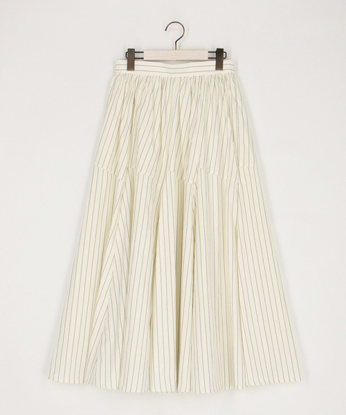 NICOLE white（ニコルホワイト）の「ストライプスカート（スカート・レディース・ブラック/オフホワイト/グレー・FREE）」の10枚目の写真