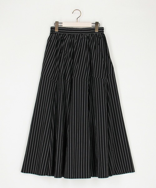 NICOLE white（ニコルホワイト）の「ストライプスカート（スカート・レディース・ブラック/オフホワイト/グレー・FREE）」の11枚目の写真