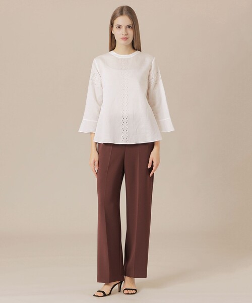 MACKINTOSH LONDON（マッキントッシュ ロンドン）の「コットンラミーエンブロイダリーブラウス（シャツ/ブラウス・レディース・オフホワイト/オレンジ/ベージュ系その他/ブラック・38/40）」の5枚目の写真