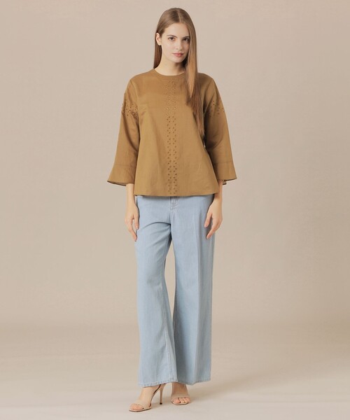 MACKINTOSH LONDON（マッキントッシュ ロンドン）の「コットンラミーエンブロイダリーブラウス（シャツ/ブラウス・レディース・オフホワイト/オレンジ/ベージュ系その他/ブラック・38/40）」の10枚目の写真